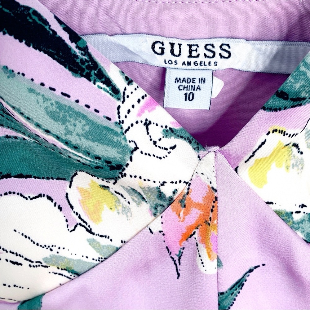 Guess LEIGH FLORAL JUMPSUIT Lavender size 10 - Picture 11 of 14